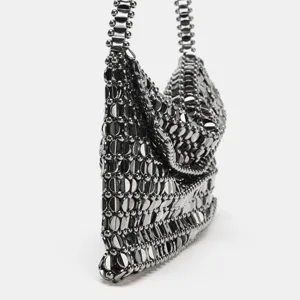 Sac à main en perles métalliques pochette de soirée chic design creux élégant sac de fête