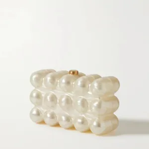 Wavy Pearlescent Acrylic Evening Bag For Women Fashion Hard Shell Crossbody Purse Elegant Clutch Bag Wedding Party
