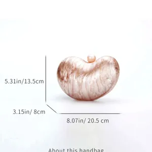 Acrylic evening clutch bag pearl bean shaped shoulder bag irregular shell crossbody bag