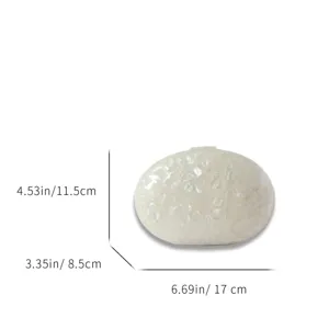 White acrylic oval clutch bag stylish marbled box handbag with dimensions 17x8.5x11.5cm