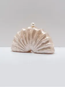 Pearl top acrylic shell clutch bag elegant evening party purse for women fashion style.