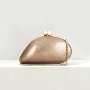 Acrylic Evening Clutch Bag Women Pebble Shape Chain Crossbody Wedding Party Handbag