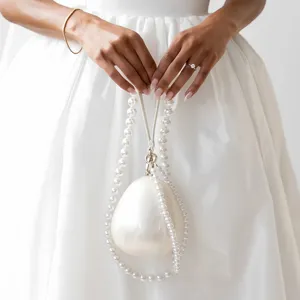 Sac de Soirée en Acrylique pour Femmes Pochette à Chaîne de Perles Sac à Main Élégant Design Boule Fête Mariage Sac Bandoulière