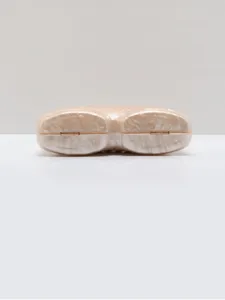 Detailed view of the marbled acrylic shell evening clutch bag for women party events.