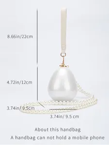 Sac à main œuf en perle acrylique avec bandoulière chaîne mode mini sac pour femmes
