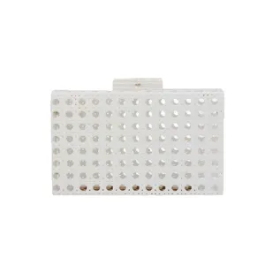 White acrylic rattan clutch bag for women, elegant evening wedding purse and crossbody bag.