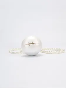 Sac Clutch Boule Acrylique Perle Femme Mode Soiree Rond avec Chaine d'Epaule