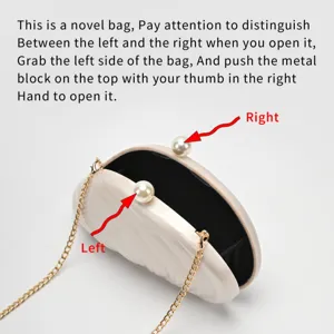 Fashion acrylic shell clutch bag for women elegant pearl chain shoulder bag trendy