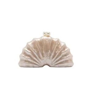 Elegant acrylic shell clutch handbag with pearl clasp for women evening party fashion
