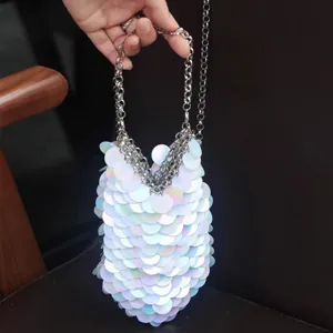 Sparkly Sequins Crossbody Phone Bag Small Evening Handbag Cute Glitter Purse With Metal Chain For Women Daily Party