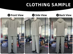 Set di camicia a maniche corte con cappuccio e pantaloni da uomo stile casual nuovo