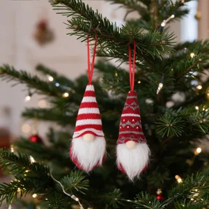 Christmas Knitted Faceless Gnome Doll Hanging Ornaments for Christmas Tree Decor!