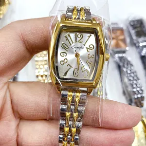 Modieus Tonneau Quartz Horloge Voor Vrouwen Retro Legering Metalen Band Romeinse Cijfers Elegant Dames Vintage Polshorloge Cadeau