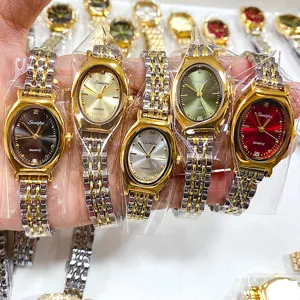 SUNLIFEX Orologio al Quarzo Donna Vintage Cinturino Acciaio Quadrante Ovale Orologio Polso