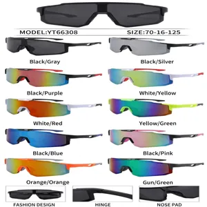 Sportzonnebril met diverse kleurvarianten en duurzame frames voor buitensporten en fietsen.