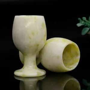 Calice da vino in pietra di giada naturale elegante bicchiere vintage salute set