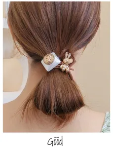Cute bunny hair rope Korean style hair accessories elastic rubber band ponytail holder.