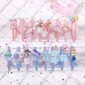 Carini Elastici per Capelli con Perle Artificiali di Dinosauro per Donne Dolci Cartoni Animati Perlinati Elastici in Gomma Accessori per Capelli