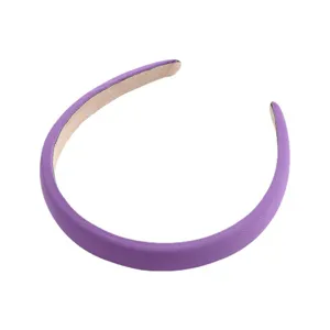 Purple fabric headband, solid color hair hoop for women and girls, daily minimalist hair accessory view