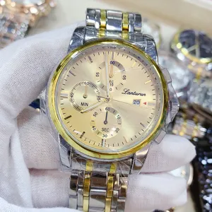 LANTURUN orologio uomo quarzo impermeabile affari cinturino acciaio calendario polso