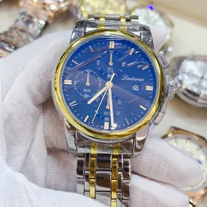 LANTURUN orologio quarzo uomo impermeabile business cinturino acciaio cronografo