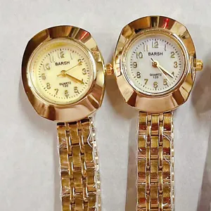 Orologio al Quarzo da Donna in Acciaio Inossidabile Vintage Lunetta Faccettata Tinta Unita Quadrante Tondo Elegante Orologio da Polso Oro Argento