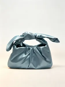 Women Fashion Satin Handbag Elegant Evening Bag Retro Chic Crossbody Bag Rabbit Metal Decor Ladies Party Purse