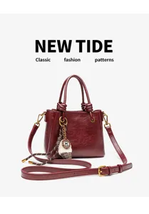 Retro red women handbag chic top handle shoulder bag daily bridal bag elegant purse