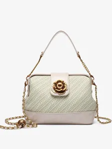 Elegant camellia woven shell crossbody bag for women, chic fashion shoulder bag daily commute.