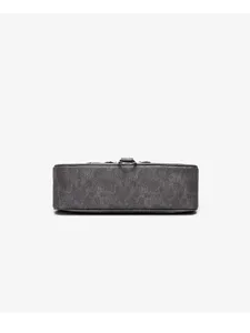 Dark grey vintage motorcycle style underarm shoulder bag for women, trendy and chic daily.