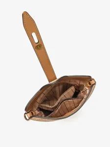 Borsa secchiello vintage da donna in pelle monogramzata borsa a tracolla fodera a righe