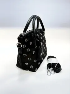 Elegant black rhinestone handbag with detachable strap for women fashion daily wear