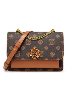 Luxury printed women shoulder bag stylish vintage camellia chain crossbody bag 2025