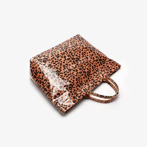 Fashion leopard print waterproof tote bag large capacity DuPont paper casual shoulder bag chic