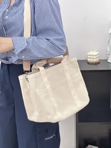 Canvas tote bag casual shoulder bag multi-functional mom diaper bag detail view