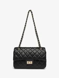 Women's Quilted Chain Crossbody Bag PU Leather Luxury Designer Style Commuter Shoulder Bag Handbag