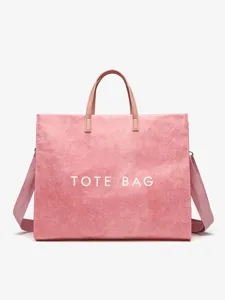 Casual Waterproof DuPont Paper Tote Bag Large Capacity Retro Solid Color Shoulder Crossbody Bag Women Travel Handbag