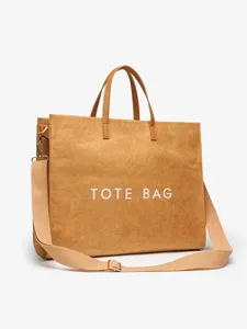Kraft Paper Tote Bag Large Capacity Vintage Crossbody Shoulder Bag Casual Handbag for Women