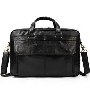 Borsa da lavoro in vera pelle per uomo business retro borsa computer grande capacita
