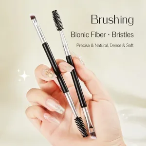 Professioneller doppelseitiger Augenbrauenpinsel mit Spiralbürste für präzises Make-up.