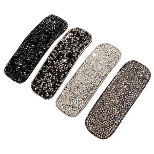 Glitzernde Strass Haarspangen Set, 4 elegante Haarklammern in verschiedenen Farben für den Alltag.