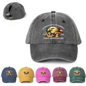 Damen Vintage Gewaschen Baumwolle Baseball Kappe Adler Druck Verstellbar Outdoor Sonnenschutz Casual Sport Hut