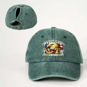 Verwitterte grüne Adler Pferdeschwanz Baseballkappe mit verstellbarem Riemen Outdoor.