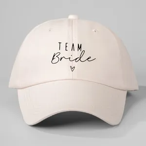 Gorra de béisbol de algodón rosa con estampado Team Bride, sombrero ajustable.