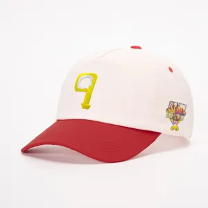 Rosa und rote Baseballkappe mit gesticktem Buchstaben q, verstellbarer Outdoor Freizeit Hut.