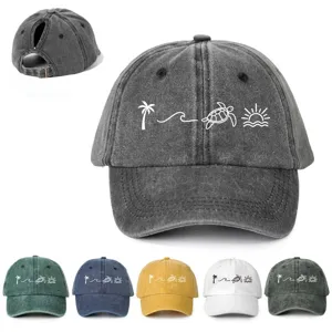 Damen Pferdeschwanz Baseballkappe Sommer Sonnenschutz Outdoor Verstellbar Lässig Polyester Sonnenhut Mit Print