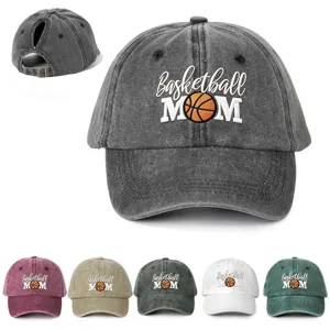 Berretto da Baseball Basketball Mom da Donna Vintage Lavato Cappello Coda di Cavallo Regolabile Sport all aperto Protezione Solare Poliestere