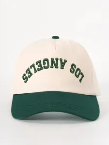Gorra de béisbol bicolor con bordado de Los Angeles, sombrero ajustable para uso diario.