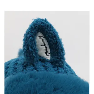 Japanese sweet fox ear plush knitted hat autumn winter warm thick beanie detail view