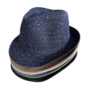 Cappello fedora con paillettes berretto jazz traspirante protezione solare moda estate per donna